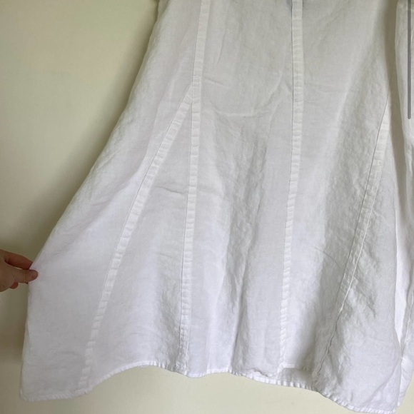 Eileen Fisher White Spring Linen Flared Knee Length Skirt HH. - Picture 11 of 11